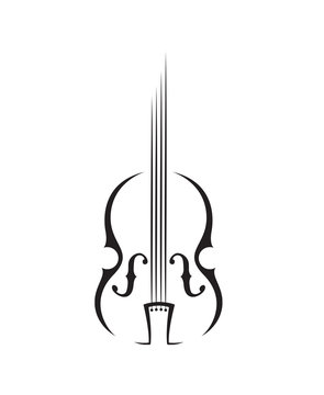 abstract monochrome illustration of violin
