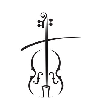 abstract monochrome illustration of violin