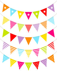 Obraz premium 5 Seamless Festoons Curve Colour Different Pattern