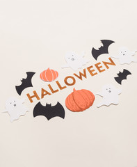 Typeface text for halloween logo handwritten on white background,