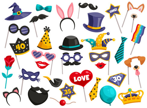 Photo Booth Party Icon Set