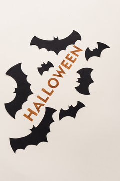 Typeface text for halloween logo handwritten on white background,