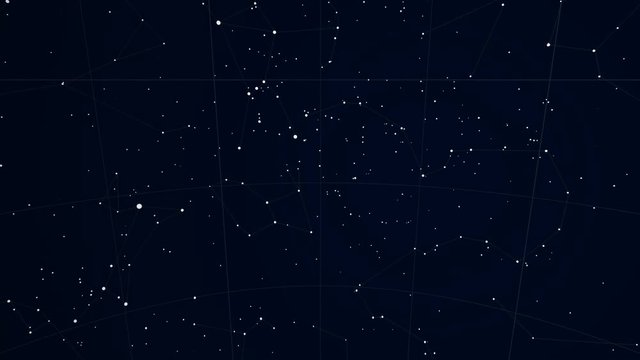 Constellation of Eridanus. Scaled star shapes