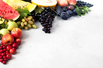 Various fruits and berries