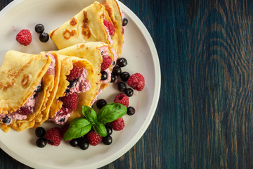 Delicious tasty homemade traditional crepes