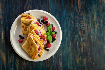 Delicious tasty homemade traditional crepes