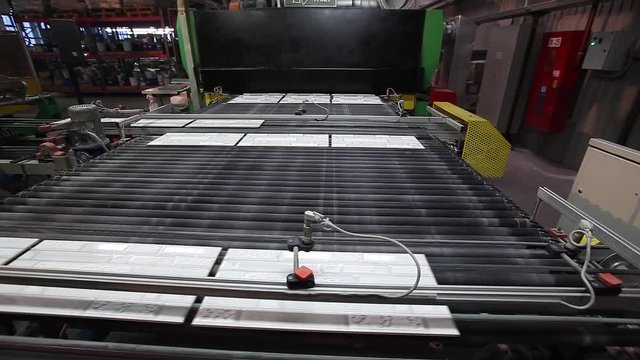 Print patterned ceramic tile, pattern on ceramic tiles. Industrial interior, indors
