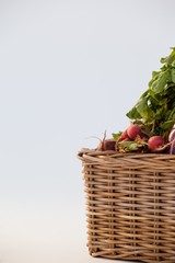 Vegetables in wicker basket