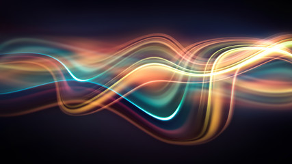 shiny colorful stripes on a dark