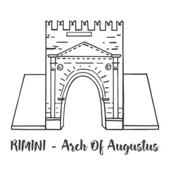 Rimini, Emilia Romagna, Italy: Arch of Augustus, ancient romanesque gate of the city