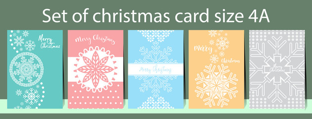Naklejka na ściany i meble template christmas card size A4