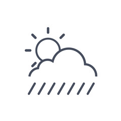 Clouds With Rain And Sun Weather Icon Climate Forecast Concept Vector Illustration