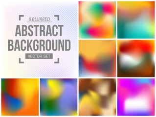 Abstract Creative concept vector multicolored blurred background set. For Web and Mobile Applications, art illustration template design, business infographic and social media, modern decoration