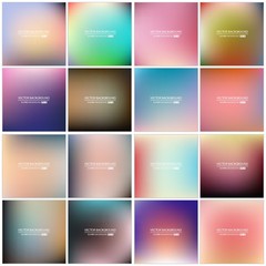 Abstract Creative concept vector multicolored blurred background set. For Web and Mobile Applications, art illustration template design, business infographic and social media, modern decoration
