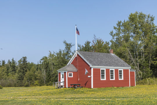 old wooden historic school house in Penobscot