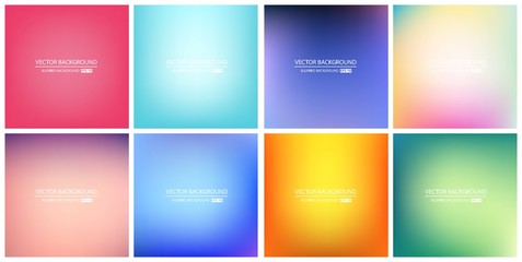 Abstract Creative concept vector multicolored blurred background set. For Web and Mobile Applications, art illustration template design, business infographic and social media, modern decoration