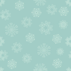 Snowflakes christmas pattern. Winter new year background.