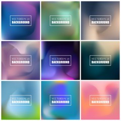 Abstract Creative concept vector multicolored blurred background set. For Web and Mobile Applications, art illustration template design, business infographic and social media, modern decoration