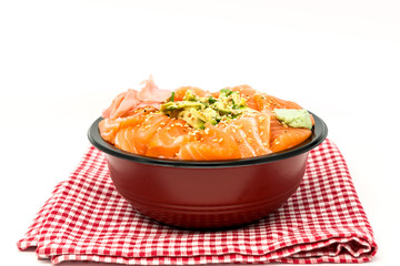 japanese food Mix Sashimi Chirashi Rice Bowl