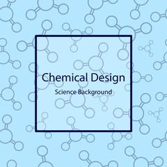 Science seamless pattern with molecules. Chemical design