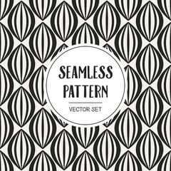 Abstract concept vector monochrome geometric pattern. Black and white minimal background. Creative illustration template. Seamless stylish texture. For wallpaper, surface, web design, textile, decor.