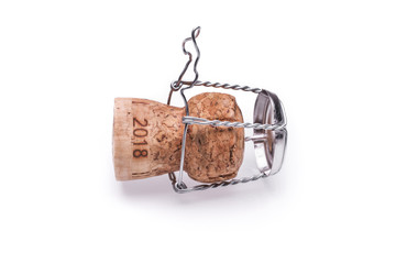 2018 Sekt Champagner Korken isoliert