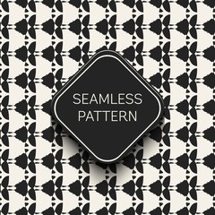 Abstract concept vector monochrome geometric pattern. Black and white minimal background. Creative illustration template. Seamless stylish texture. For wallpaper, surface, web design, textile, decor.