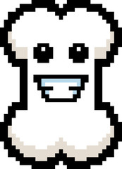 Smiling 8-Bit Cartoon Bone