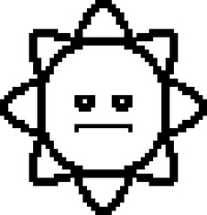 Fototapeta premium Serious 8-Bit Cartoon Sun