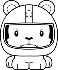 Cartoon Angry Race Car Driver Bear