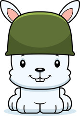 Cartoon Smiling Soldier Bunny