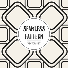 Abstract concept vector monochrome geometric pattern. Black and white minimal background. Creative illustration template. Seamless stylish texture. For wallpaper, surface, web design, textile, decor.