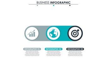 Business data, chart. Abstract elements of graph, diagram with 3 steps, strategy, options, parts or processes. Vector business template for presentation. Creative concept for infographic