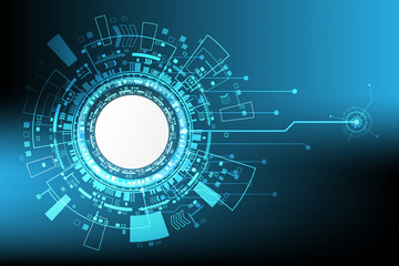 Obraz premium Vector digital circuit communication concept for technology background