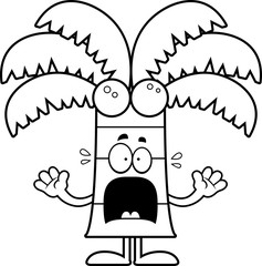 Scared Cartoon Palm Tree