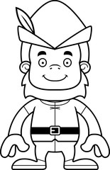 Cartoon Smiling Robin Hood Sasquatch