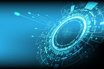 Vector digital circuit communication concept for technology background