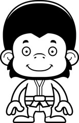Cartoon Smiling Karate Chimpanzee