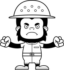 Cartoon Angry Zookeeper Gorilla