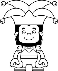 Cartoon Smiling Jester Gorilla