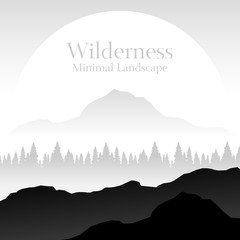 wilderness minimal landscape vector with copy space