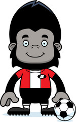 Fototapeta premium Cartoon Smiling Soccer Player Gorilla