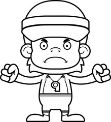 Cartoon Angry Lifeguard Orangutan