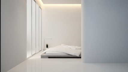 Fototapeta premium bedroom and living area in hotel or condominium - Interior design - 3D Rendering