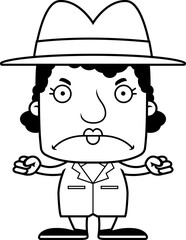 Cartoon Angry Detective Woman