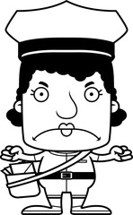 Cartoon Angry Mail Carrier Woman