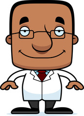 Cartoon Smiling Scientist Man