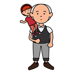 grandfather with grandson avatars
