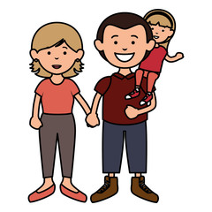 parent couple with daughter avatars characters
