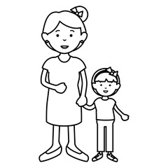 mother with daughter avatars characters